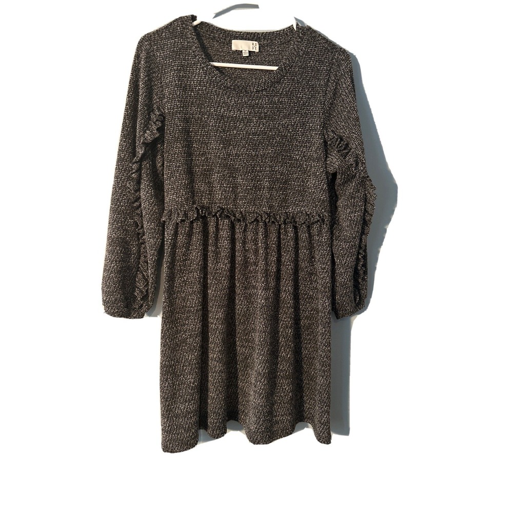 Anthropologie RO + DE Stella Long Sleeve Ruffled Sweater Knit Dress Size Small